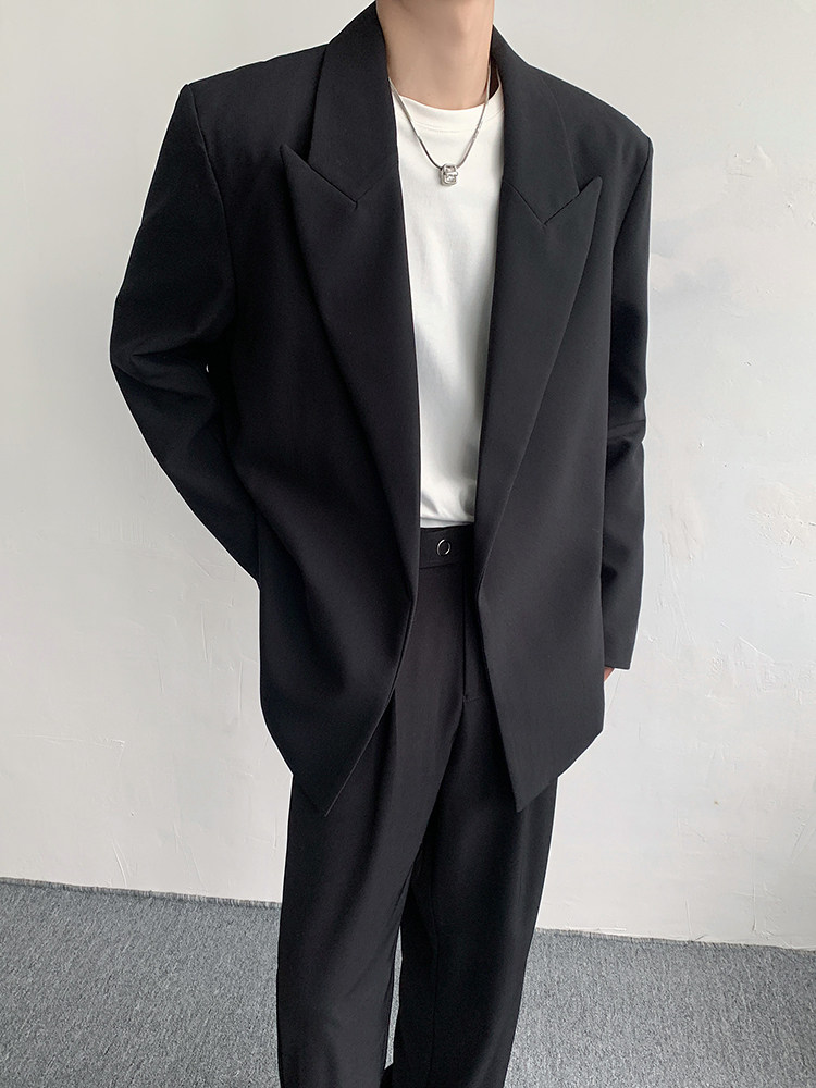 腰部系带西装外套男高级感黑色休闲西服2305-P105,男装西服套装,星座512-1（原513-3）