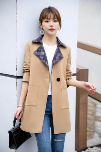 秋装新款上新拼格风衣外套，女装风衣，拉思维加丝