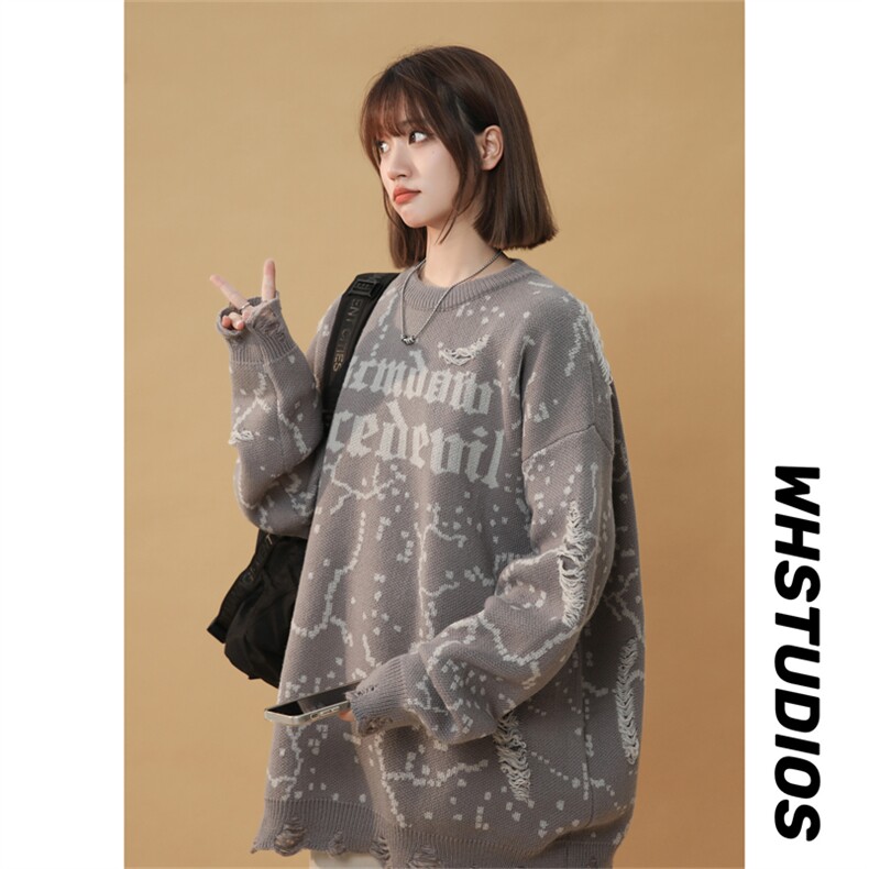 M185/P65新款个性设计感毛衣男简约百搭潮流男士圆领针织衫外套，女装针织衫/毛衣，电商基地A050