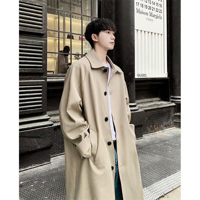 春季新款风衣Q2589-TP85不高级感韩系休闲长款男港风外套,男装风衣,电商A102