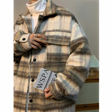 毛呢格子外套男秋冬韩版小香风夹克潮牌ins宽松小众情侣WJ355-P68，男装夹克，星座1008-1