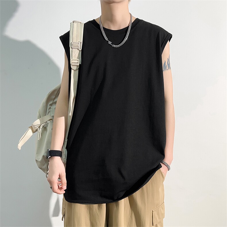 港风冰感无袖T恤宽松百搭纯色光板背心TC3162-P25,男装背心/马甲,星座717