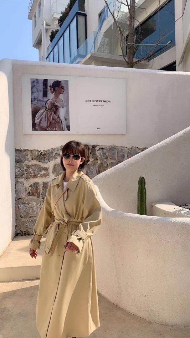 高品质长款风衣，女装风衣，k-ong