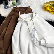 WY2147-P35加绒款-P40纯棉连帽卫衣男大码运动帽衫宽松薄，男装卫衣，电商A040