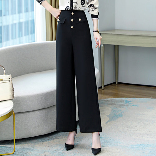 高端职业女春秋2023新款时尚气质女神范印花衬衫阔腿裤，女装休闲裤，卡杰菲