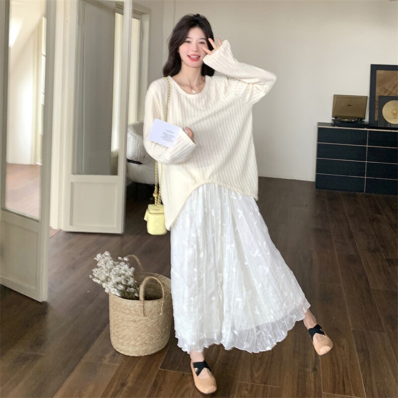 温柔小香风针织衫两件套女春秋2025新款高级感独特绝美半身裙套装,女装套装/套裙,维壹