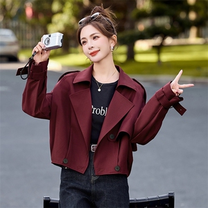 初春收腰短款外套女2025春秋新款今年流行爆款独特漂亮西装领上衣图片
