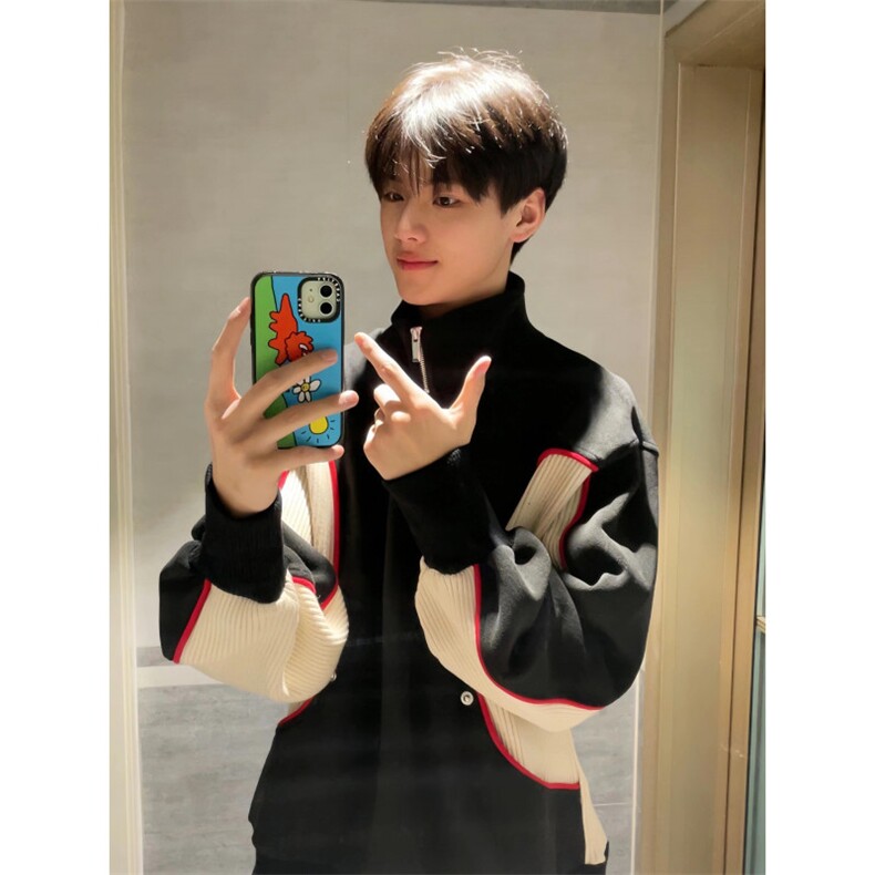 【有货】半拉链立领卫衣男春秋美式高街机车夹克外套WT05CC-P65,男装夹克,星座1007（原301D）