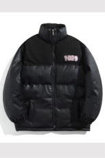 PU皮棉衣棉服鳄鱼纹拼接面包服立领棉袄皮衣外套1612-P85量大有差，男装皮衣，星座207