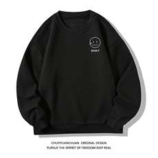 华夫格卫衣圆领卫衣长袖t恤男外套白底HW76072-P30加绒款-P40，男装卫衣，电商A040A