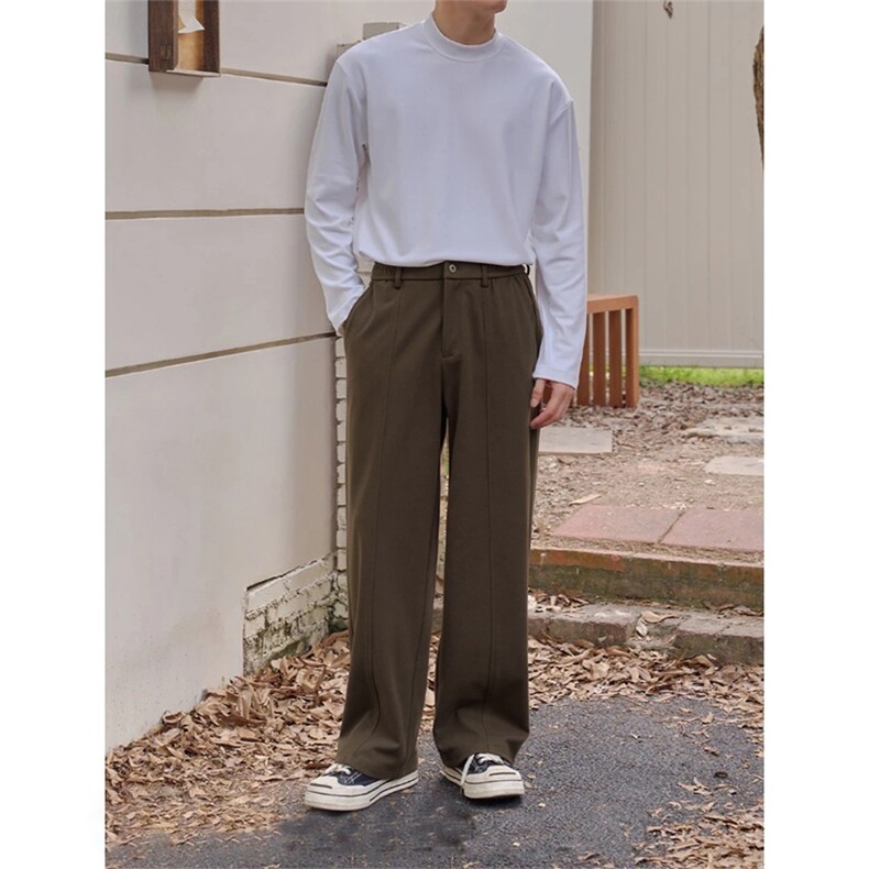 网图慎用重磅380g呢料解构男宽松直筒休闲裤K24074-特P40控78，男装休闲裤，电商A001