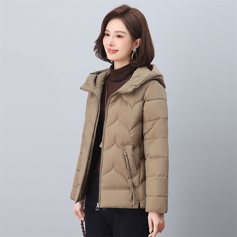 2024年冬季新款时尚连帽休闲羽绒棉棉服,女装棉衣/棉服,依恋蒂丝