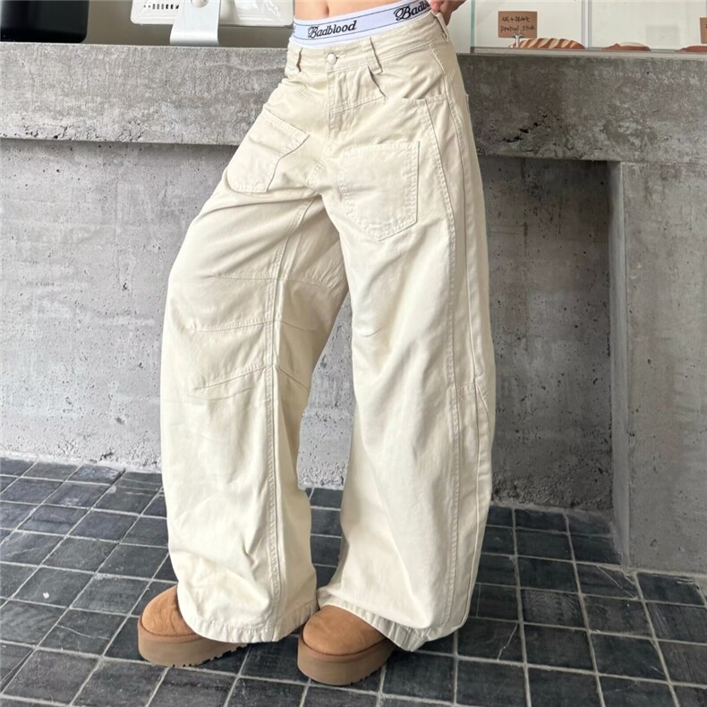 美式直筒工装裤女夏季薄款速干裤登山裤高腰宽松显瘦窄版休闲裤子,男装工装外套,星座506A