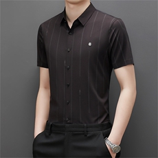 2023夏季新款中青年男士商务休闲短袖打底衬衫潮流短袖上衣服男装，男装衬衫，电商B212（原钱塘6029）