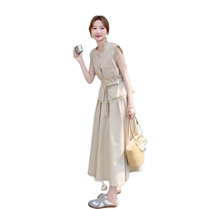 现货--2025年夏季新款系带套装P155K218，女装套装/套裙，浪娴服饰
