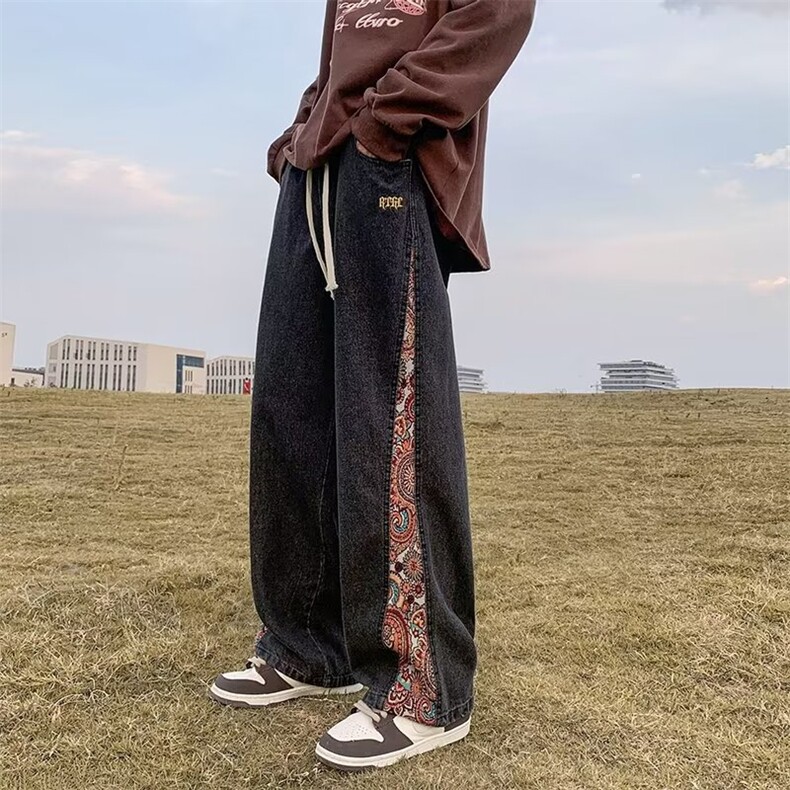 牛仔裤男秋季潮大码休闲裤子高街N816P42,男装牛仔裤,星座1116-2