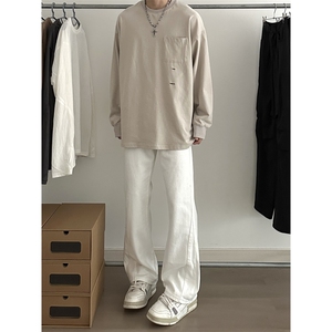 美式ins高街暗黑小众百搭喇叭裤休闲牛仔裤K2305-P55 控78图片