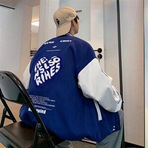 秋季新款美式街头棒球服夹克男潮牌宽松休闲情侣外套 W3040-P68图片