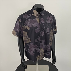 夏季翻领五分袖常规潮复古港风衬衫短袖碎花免烫文艺CY921-P28，男装衬衫，星座412-2