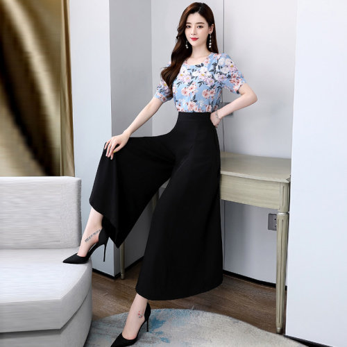 2024新款春装套装女显瘦女神范阔腿裤套装女时尚气质两件套,女装职业装,丽美静依