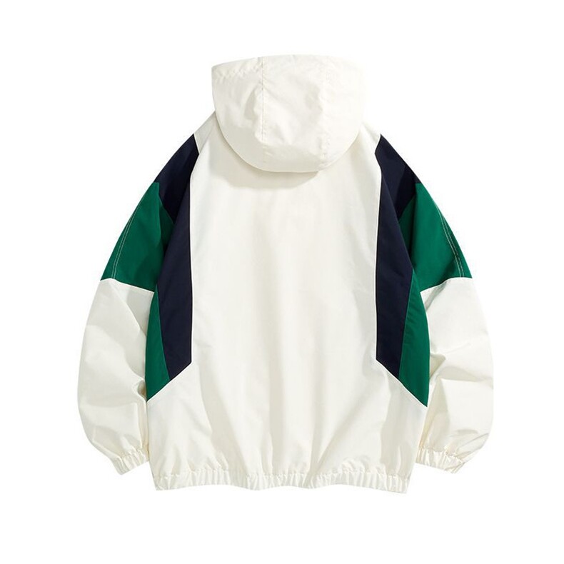 新款夹克男春秋季潮牌日系街头撞色拼接连帽外套情侣JK8121P100,男装夹克,电商A400（原B301）