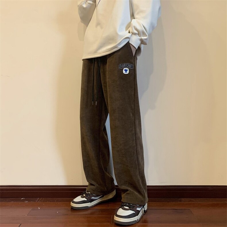 秋冬欧棉绒刺绣抽绳休闲裤大码M~5XL XZ604-KG48-P55控68图片