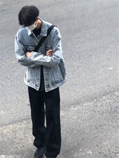 秋季牛仔外套男潮流夹克男外套休闲中性百搭上衣JK611-P60，男装夹克，电商D202-1