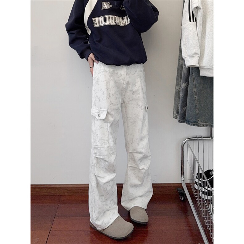 B221美式ins高街暗黑印花宽松工装牛仔裤LK24390-特P46控78,男装牛仔裤,电商B221