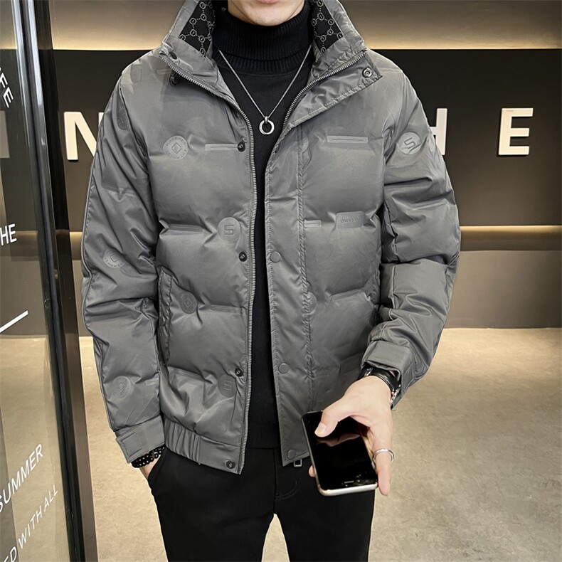 2022冬季短款连帽羽绒服男日系休闲面包服保暖外套Y8820图片