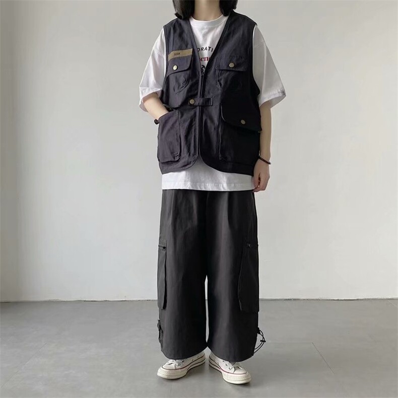 日系复古工装马甲外套机能ins风美式口袋百搭背心坎肩无袖上衣女,男装背心/马甲,星座1210-1