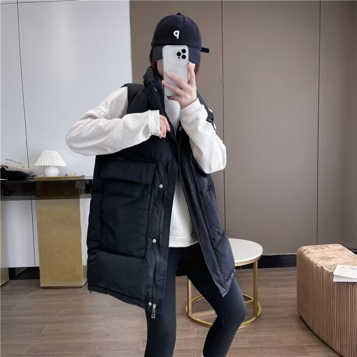 韩版港风东大门大码羽绒服女冬装新款宽松加厚大口袋马甲棉服外套,男装背心/马甲,星座1210-1