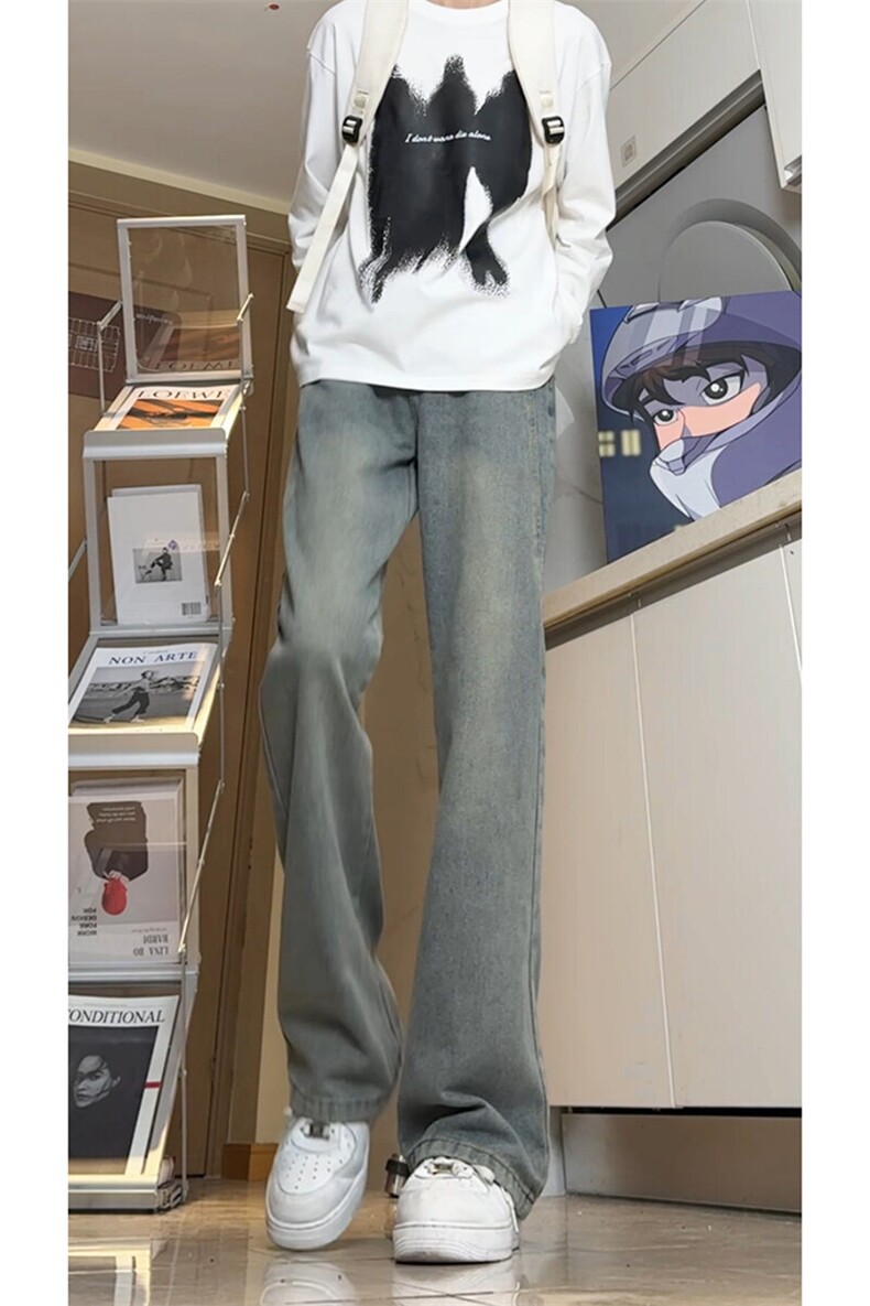 日系牛仔宽松潮牌oversize直筒裤休闲百搭长裤K605TTP35无差价,男装休闲裤,电商A102B
