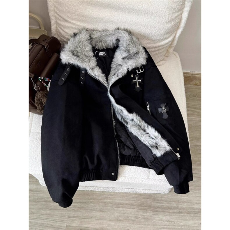 美式复古设计休闲棉服外套男女宽松休闲座山雕棉衣潮LMY4233-P125,男装棉衣,星座1008