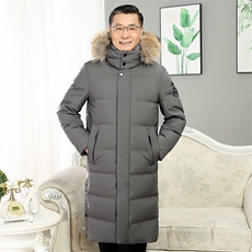 冬装新款中老年羽绒服男时尚爸爸长款带帽爷爷保暖外套YR377-P160，男装羽绒服，星座1210A