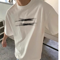 2025夏季新款短袖t恤男字母街头潮流情侣半袖宽松圆领打底衫上衣，男装T恤，星座506A