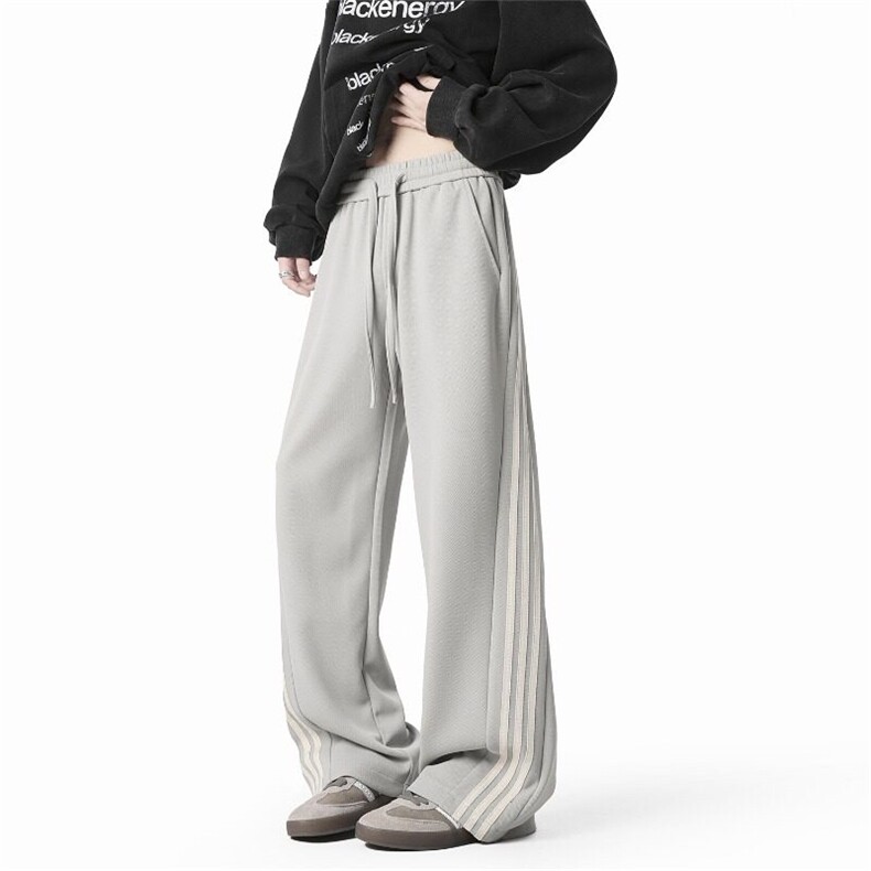 春季运动卫裤宽松直筒休闲三条杠校服裤百搭男女同款K10138/P48,男装休闲裤,星座506