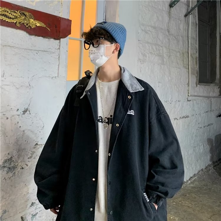 ins港风原宿宽松牛仔外套男秋季韩版潮流炸街夹克休闲百搭牛仔衣,男装工装外套,星座1210-1