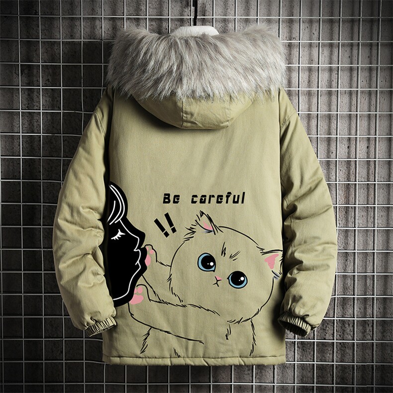 MM48116-P130冬季大毛领衣男士大码加厚袄男服网格挂拍,男装棉衣,电商A040A