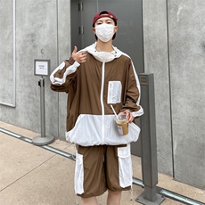 夏季夹克衫防晒服套装运动风撞色时尚防晒衣男XZ514-2-1610-P98，男装防晒衣，星座514-2(原B239)