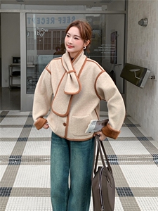 高级感小香风毛呢短款外套女冬季2025新款小个子宽松休闲呢子上衣图片