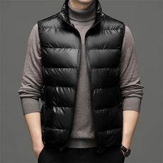 CAH9055钱塘2020-2冬季厚款商务休闲简约中年男士羽绒马甲P62，男装背心/马甲，钱塘207-2