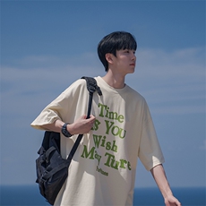 日系百搭短袖宽松潮牌半袖嘻哈男装T恤B225-T9206-P40-X55，男装T恤，电商B225