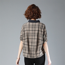 洋气优雅减龄时尚潮流小香风时尚舒适百搭个性衬衫格子通勤，女装衬衫，叶笙衣