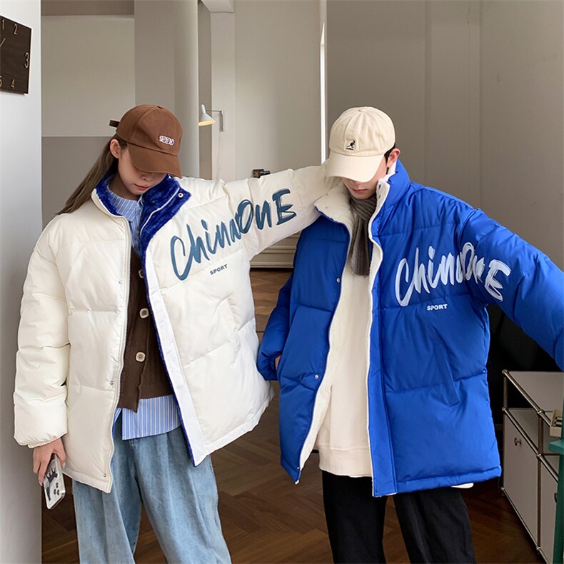 两面穿新款加绒棉衣男女棉服面包服情侣棉袄外套3325-P80控118,男装棉衣,星座207