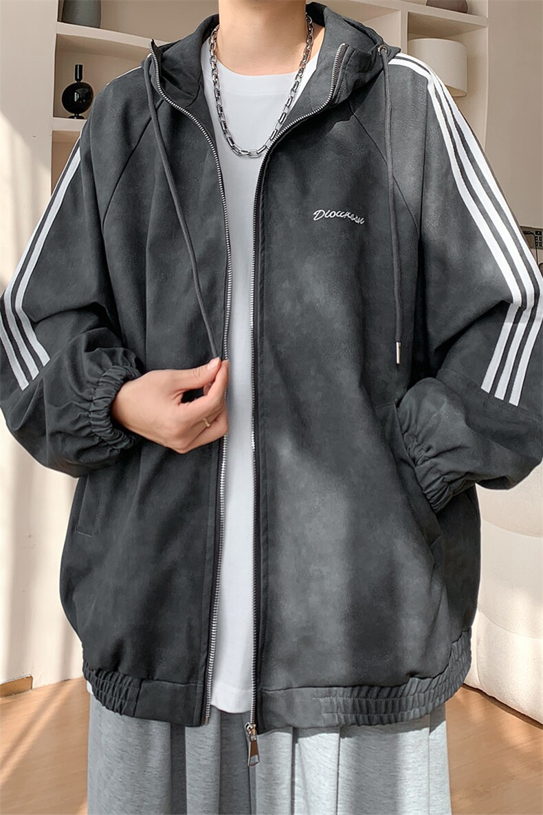 春季三条杠皮衣美式潮牌情侣装夹克外套XZ102B-1-JK2561P85,男装皮衣,星座102B-1