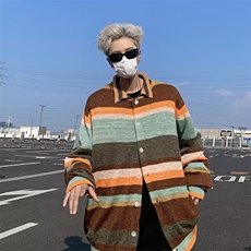 秋冬男士文艺复古宽松休闲条纹毛衣外套上衣针织开衫M5685，男装针织衫/毛衣，星座1116A-1（原606A）