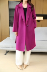 双面羊毛大衣女中长款2024新款秋冬毛呢外套简约大气，女装双面呢大衣，鹿展羊绒大衣