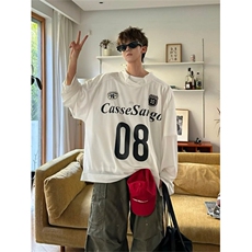 706-1-CT1726-P45现货秋季美式网透凉感球衣tee字母运动长袖T恤，男装T恤，星座706-1