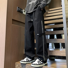 24春款港风工装纽扣拉链裤休闲裤束脚裤男KP212P55，男装休闲裤，星座1204-3
