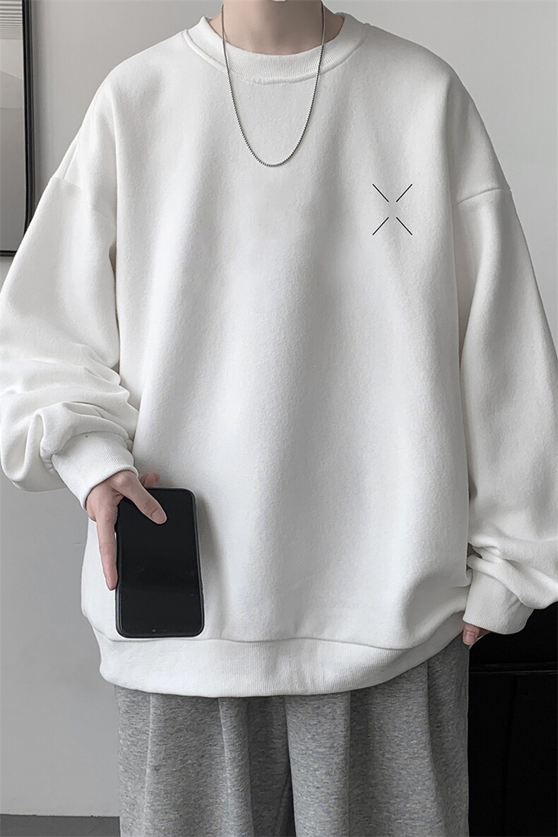 S6305-P28秋季圆领卫衣男大码韩版宽松长袖外套,男装卫衣,电商A040